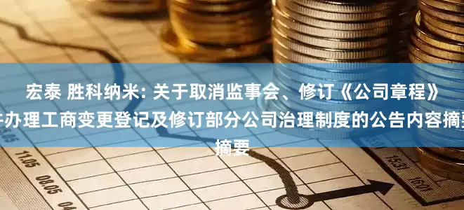 宏泰 胜科纳米: 关于取消监事会、修订《公司章程》并办理工商变更登记及修订部分公司治理制度的公告内容摘要