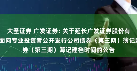 大圣证券 广发证券: 关于延长广发证券股份有限公司2025年面向专业投资者公开发行公司债券(第三期)簿记建档时间的公告